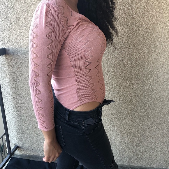 Pink Light Sweater Bodysuit size Medium - Picture 4 of 4